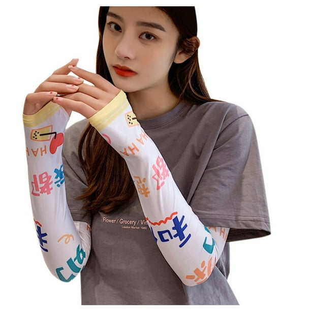 Fashion Outdoor Functional Cool Arm Sleeves Sun Protection UV Cover Half-Finger